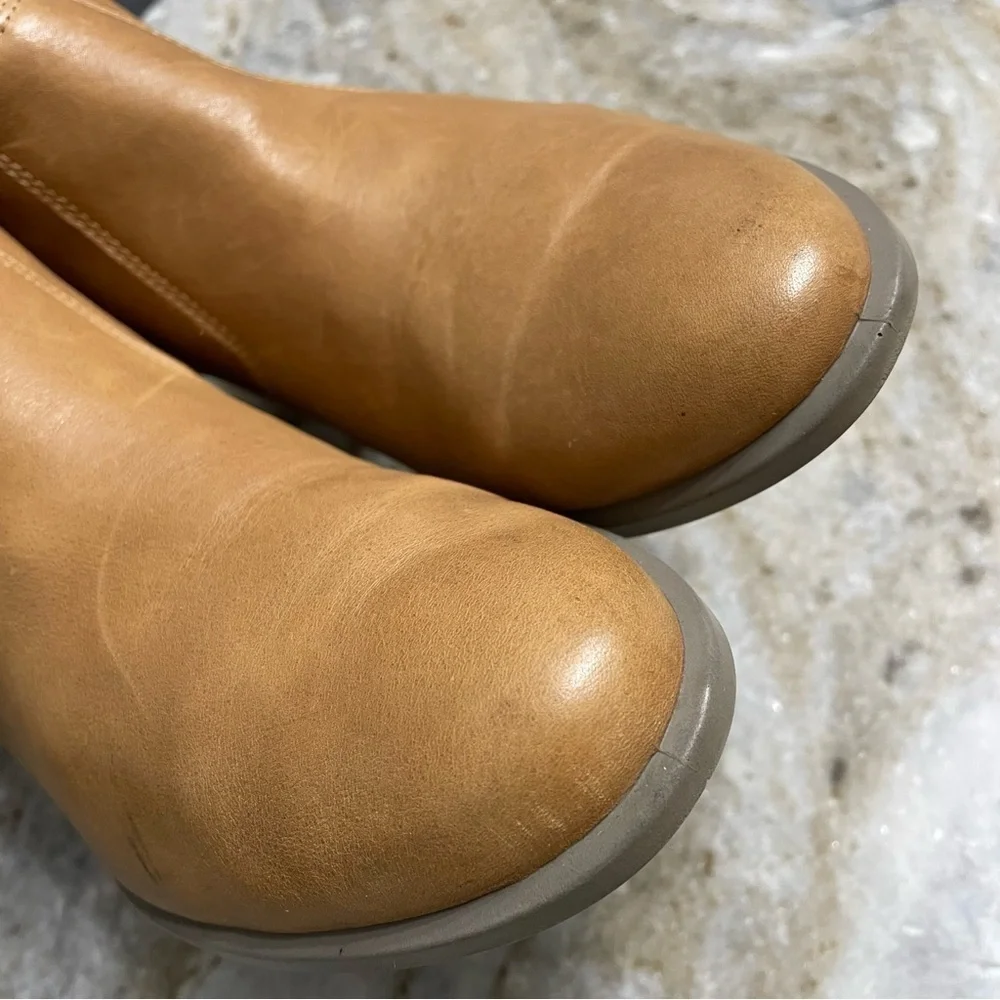 Ecco Shape 55 2 Tan Leather heeled Ankle Boots Women’s 8